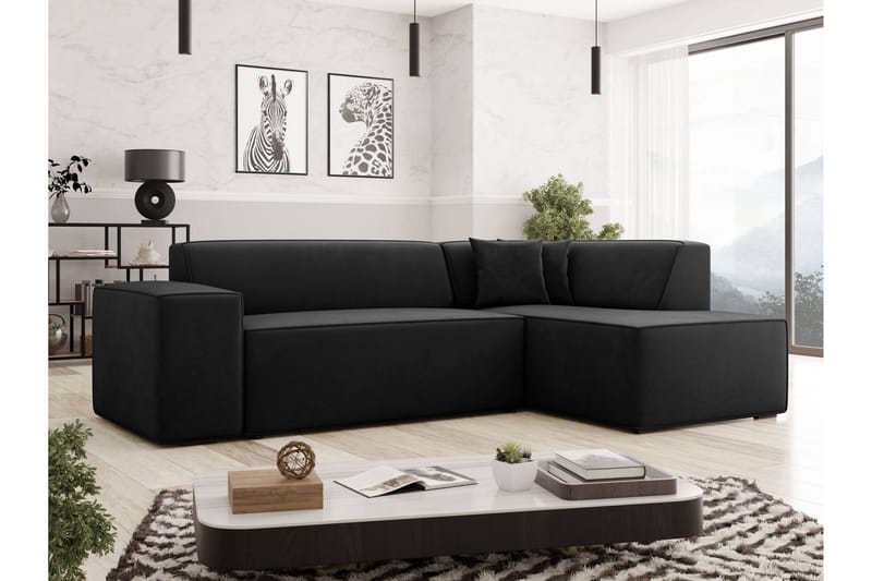 Slucajno Sofa Med Sjeselong 4-Seter - Svart - Møbler - Sofaer - Sofa med sjeselong
