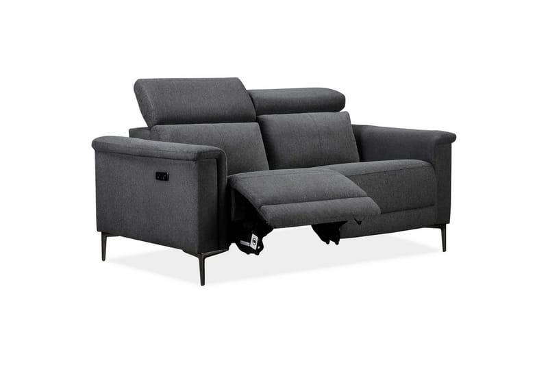 Sofa 2-seter Lund Antrasitt, Belfast-stoff, Elektrisk recliner - Antrasitt, Belfast-stoff, Elektrisk recliner - Møbler - Sofaer - Reclinersofaer - 2 seters kinosofa & reclinersofa