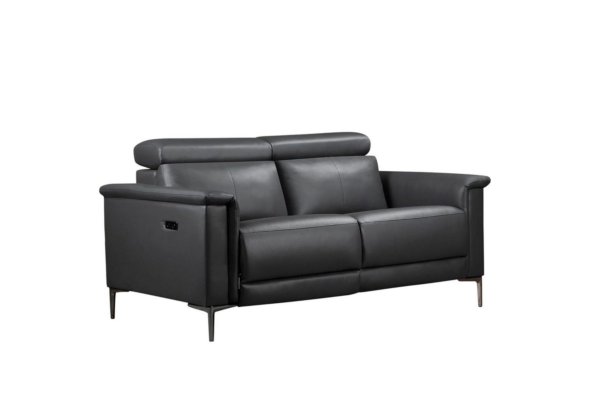 Sofa 2-seter Lund Grå, PU, Elektrisk recliner - Grå, PU, Elektrisk recliner