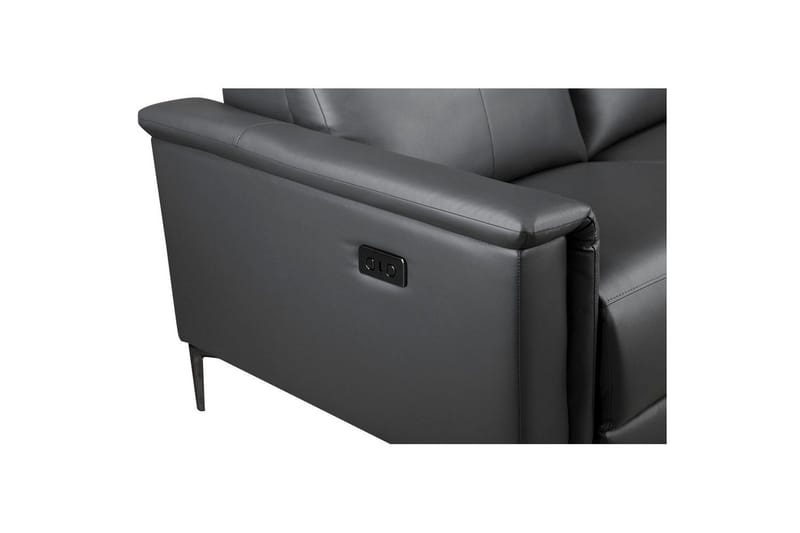 Sofa 2-seter Lund Grå, PU, Elektrisk recliner - Grå, PU, Elektrisk recliner - Møbler - Sofaer - Skinnsofaer