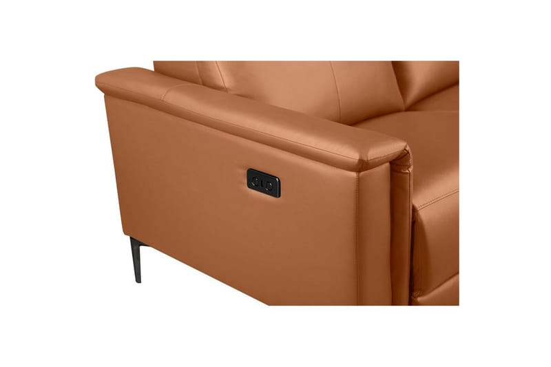 Sofa 2-seter Lund Kognac, Lær/PU, Elektrisk recliner - Kognac, Lær/PU, Elektrisk recliner - Møbler - Sofaer - Skinnsofaer
