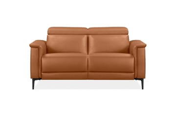Sofa 2-seter Lund Kognac, Lær/PU, Manuell hvilestol - Kognac, Lær/PU, Manuell hvilestol - Møbler - Sofaer - Skinnsofaer