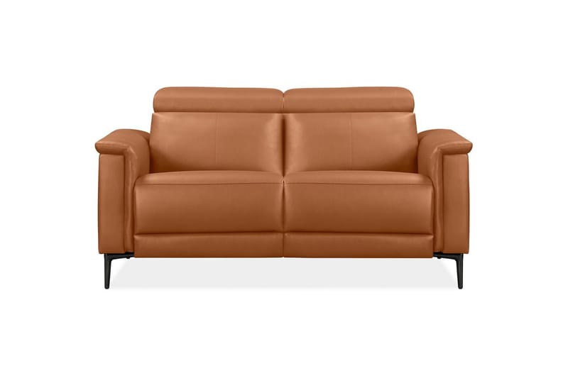 Sofa 2-seter Lund Kognac, Lær/PU, Manuell hvilestol - Kognac, Lær/PU, Manuell hvilestol - Møbler - Sofaer - Skinnsofaer