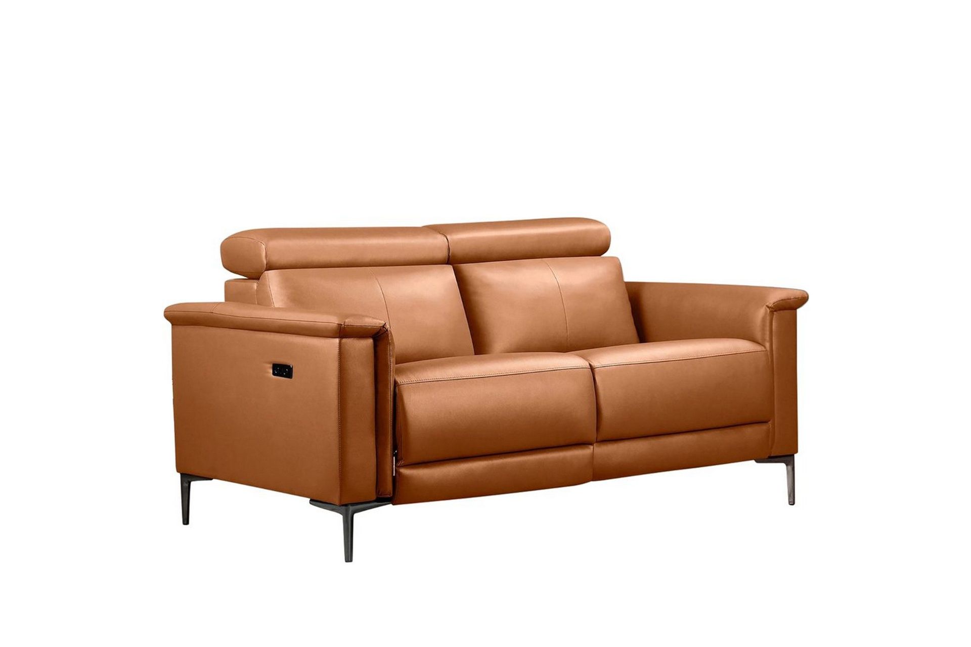 Sofa 2-seter Lund Kognac, PU, Elektrisk recliner - Kognac, PU, Elektrisk recliner