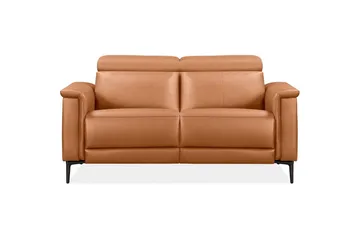 Sofa 2-seter Lund Kognac, PU, Manuell hvilestol - Kognac, PU, Manuell hvilestol - Møbler - Sofaer - Skinnsofaer