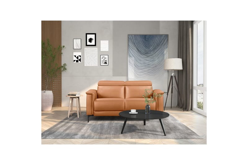 Sofa 2-seter Lund Kognac, PU, Elektrisk recliner - Kognac, PU, Elektrisk recliner - Møbler - Sofaer - Reclinersofaer - 2 seters kinosofa & reclinersofa