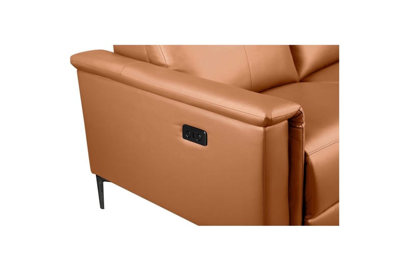 Sofa 2-seter Lund Kognac, PU, Elektrisk recliner - Kognac, PU, Elektrisk recliner - Møbler - Sofaer - Reclinersofaer - 2 seters kinosofa & reclinersofa