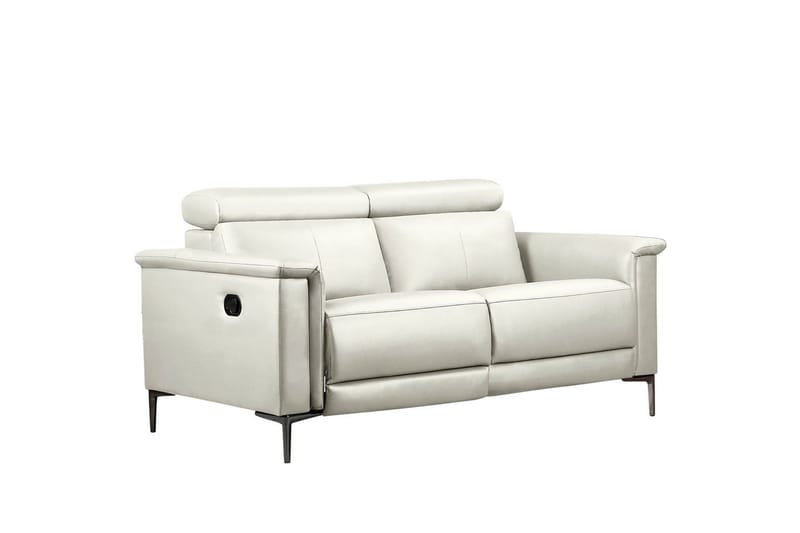 Sofa 2-seter Lund Krem, PU, Manuell hvilestol - Krem, PU, Manuell hvilestol - Møbler - Sofaer - Reclinersofaer - 2 seters kinosofa & reclinersofa