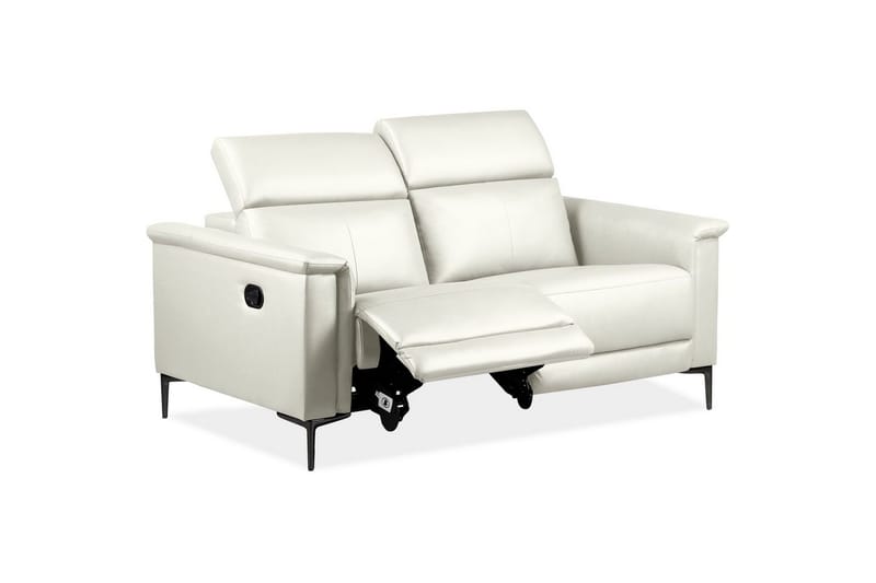Sofa 2-seter Lund Krem, PU, Manuell hvilestol - Krem, PU, Manuell hvilestol - Møbler - Sofaer - Reclinersofaer - 2 seters kinosofa & reclinersofa