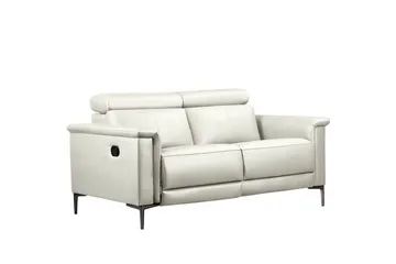 Sofa 2-seter Lund Krem, PU, Manuell hvilestol