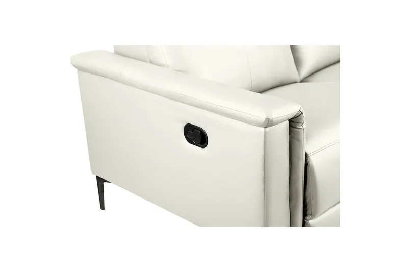 Sofa 2-seter Lund Krem, PU, Manuell hvilestol - Krem, PU, Manuell hvilestol - Møbler - Sofaer - Skinnsofaer