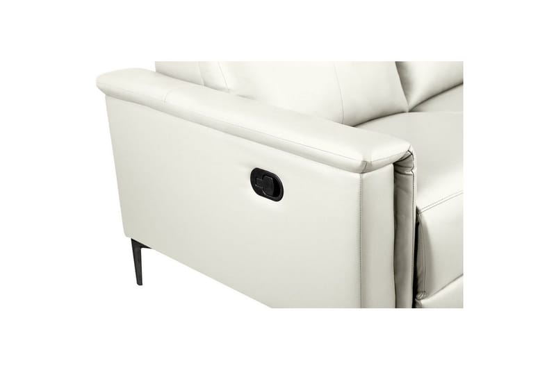 Sofa 2-seter Lund Krem, PU, Manuell hvilestol - Krem, PU, Manuell hvilestol - Møbler - Sofaer - Skinnsofaer