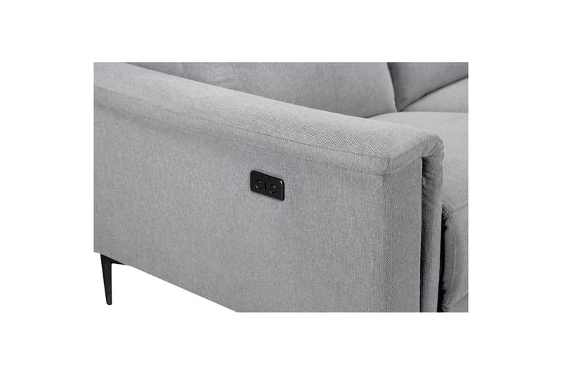 Sofa 2-seter Lund Lys grå, Belfast-stoff, Elektrisk recliner - Lys grå, Belfast-stoff, Elektrisk recliner - Møbler - Sofaer - Reclinersofaer - 2 seters kinosofa & reclinersofa