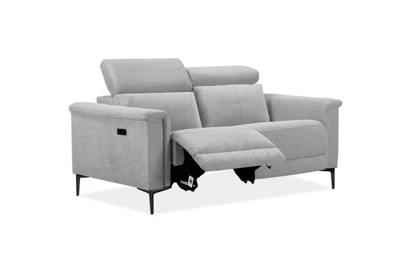 Sofa 2-seter Lund Lys grå, Belfast-stoff, Elektrisk recliner - Lys grå, Belfast-stoff, Elektrisk recliner - Møbler - Sofaer - Reclinersofaer - 2 seters kinosofa & reclinersofa