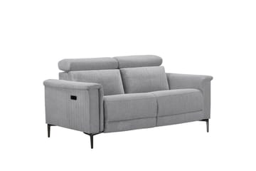 Sofa 2-seter Lund Lys grå, Belfast-stoff, Elektrisk recliner