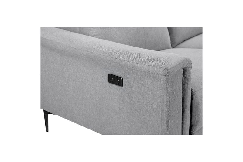 Sofa 2-seter Lund Lys grå, Belfast-stoff, Elektrisk recliner - Lys grå, Belfast-stoff, Elektrisk recliner - Møbler - Sofaer - Reclinersofaer