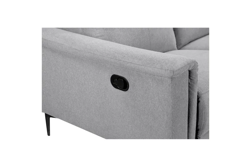 Sofa 2-seter Lund Lys grå, Belfast-stoff, Manuell hvilestol - Lys grå, Belfast-stoff, Manuell hvilestol - Møbler - Sofaer - 2 seter sofa
