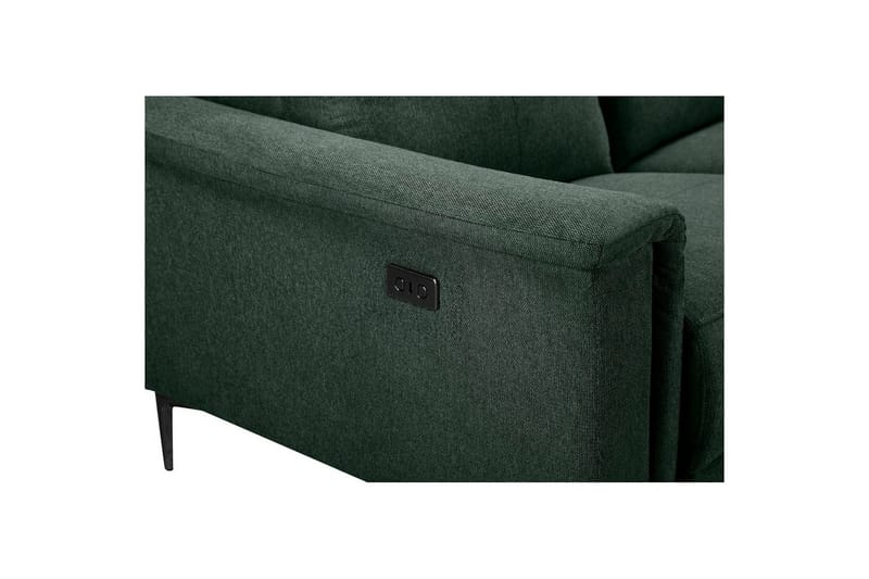 Sofa 2-seter Lund Mørk grønn, Belfast-stoff, Elektrisk recliner - Mørk grønn, Belfast-stoff, Elektrisk recliner - Møbler - Sofaer - Reclinersofaer - 2 seters kinosofa & reclinersofa
