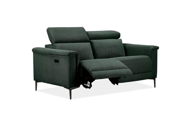 Sofa 2-seter Lund Mørk grønn, Belfast-stoff, Elektrisk recliner - Mørk grønn, Belfast-stoff, Elektrisk recliner - Møbler - Sofaer - Reclinersofaer
