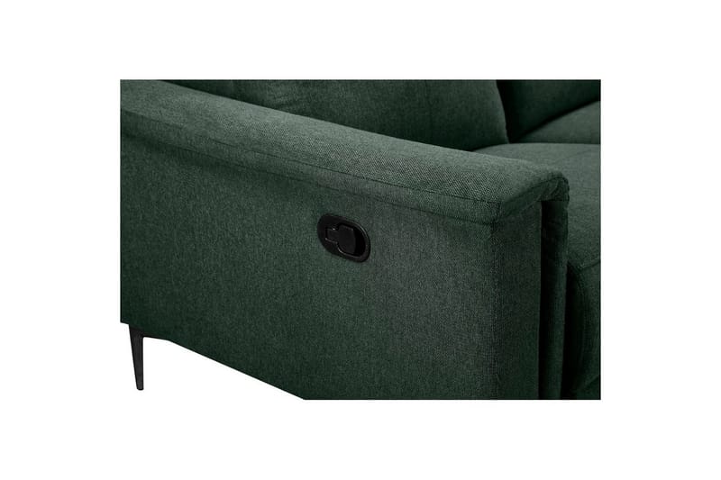 Sofa 2-seter Lund Mørk grønn, Belfast-stoff, Manuell hvilestol - Mørk grønn, Belfast-stoff, Manuell hvilestol - Møbler - Sofaer - Reclinersofaer - 2 seters kinosofa & reclinersofa
