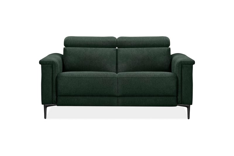 Sofa 2-seter Lund Mørk grønn, Belfast-stoff, Manuell hvilestol - Mørk grønn, Belfast-stoff, Manuell hvilestol - Møbler - Sofaer - Reclinersofaer