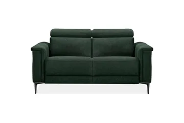 Sofa 2-seter Lund Mørk grønn, Belfast-stoff, Manuell hvilestol - Mørk grønn, Belfast-stoff, Manuell hvilestol - Møbler - Sofaer - Reclinersofaer - 2 seters kinosofa & reclinersofa
