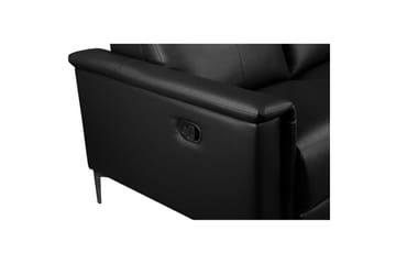 Sofa 2-seter Lund Svart, Lær/PU, Manuell hvilestol - Svart, Lær/PU, Manuell hvilestol - Møbler - Sofaer - Skinnsofaer