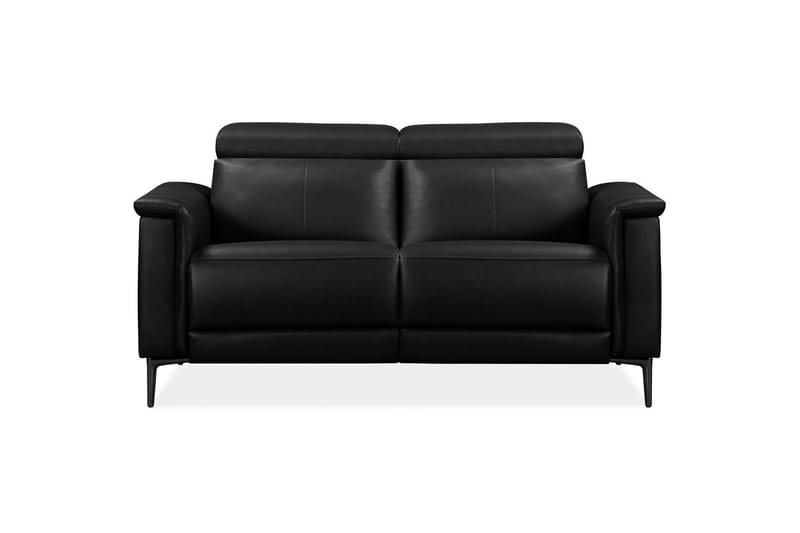 Sofa 2-seter Lund Svart, Lær/PU, Manuell hvilestol - Svart, Lær/PU, Manuell hvilestol - Møbler - Sofaer - Skinnsofaer