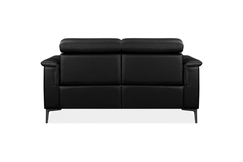 Sofa 2-seter Lund Svart, Lær/PU, Manuell hvilestol - Svart, Lær/PU, Manuell hvilestol - Møbler - Sofaer - Skinnsofaer