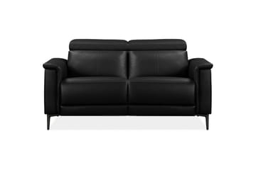 Sofa 2-seter Lund Svart, Lær/PU, Manuell hvilestol - Svart, Lær/PU, Manuell hvilestol - Møbler - Sofaer - Skinnsofaer