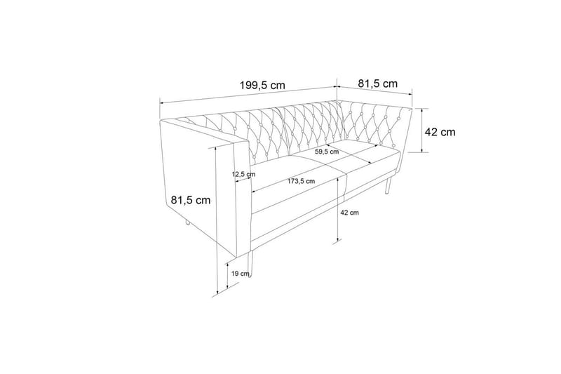 Sofa 2-seter Marseille Elfenben - Elfenben - Møbler - Sofaer - Fløyel sofaer