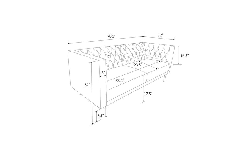 Sofa 2-seter Marseille Elfenben - Elfenben - Møbler - Sofaer - Fløyel sofaer