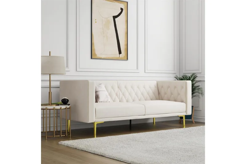 Sofa 2-seter Marseille Elfenben - Elfenben - Møbler - Sofaer - Fløyel sofaer