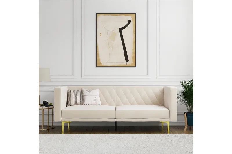 Sofa 2-seter Marseille Elfenben - Elfenben - Møbler - Sofaer - Fløyel sofaer