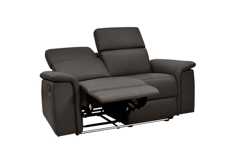 Sofa 2-seter Pareli Brun, Lær/PU, Manuell hvilestol - Brun, Lær/PU, Manuell hvilestol - Møbler - Sofaer - Skinnsofaer