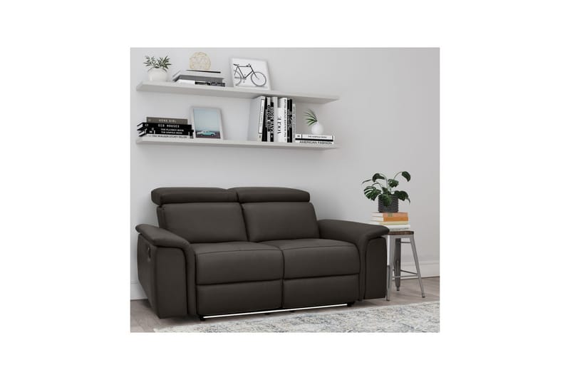 Sofa 2-seter Pareli Brun, Lær/PU, Manuell hvilestol - Brun, Lær/PU, Manuell hvilestol - Møbler - Sofaer - Reclinersofaer