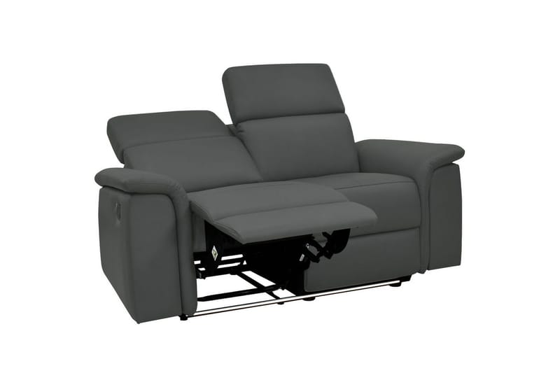 Sofa 2-seter Pareli Grå, Lær/PU, Manuell hvilestol - Grå, Lær/PU, Manuell hvilestol - Møbler - Sofaer - Skinnsofaer