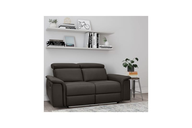 Sofa 2-seter Pareli Brun, Lær/PU, Manuell hvilestol - Brun, Lær/PU, Manuell hvilestol - Møbler - Sofaer - Skinnsofaer