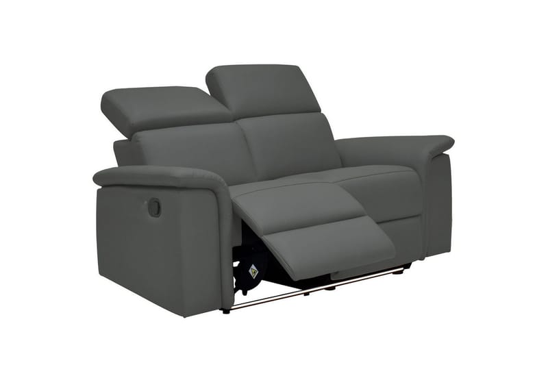 Sofa 2-seter Pareli Grå, Lær/PU, Manuell hvilestol - Grå, Lær/PU, Manuell hvilestol - Møbler - Sofaer - Skinnsofaer