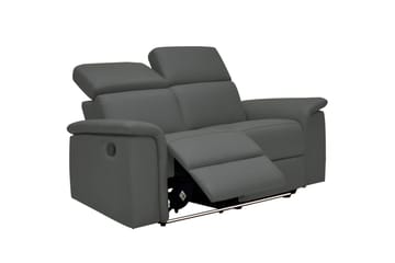 Sofa 2-seter Pareli Grå, Lær/PU, Manuell hvilestol - Grå, Lær/PU, Manuell hvilestol - Møbler - Sofaer - Skinnsofaer