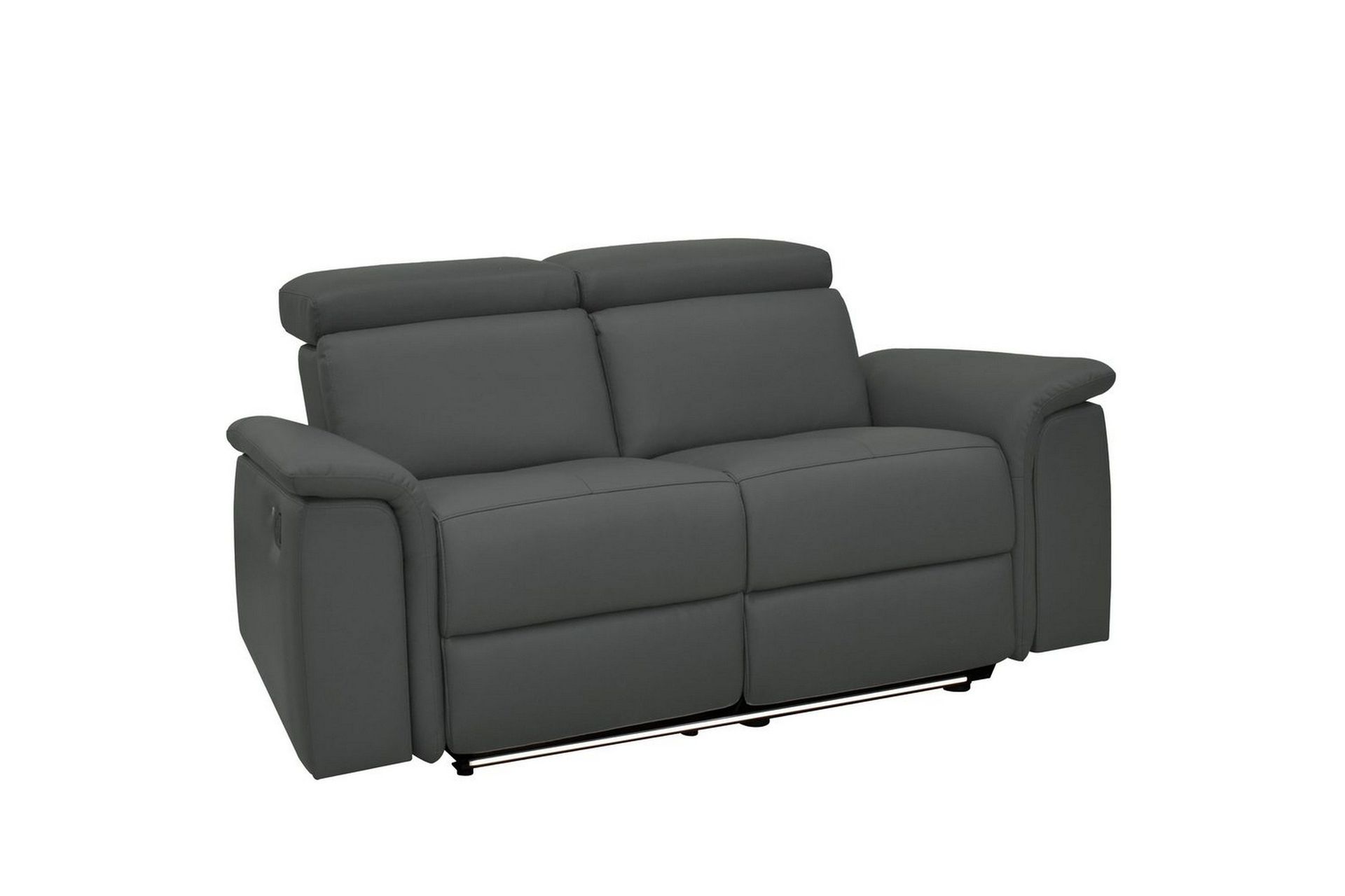 Sofa 2-seter Pareli Grå, Lær/PU, Manuell hvilestol - Grå, Lær/PU, Manuell hvilestol