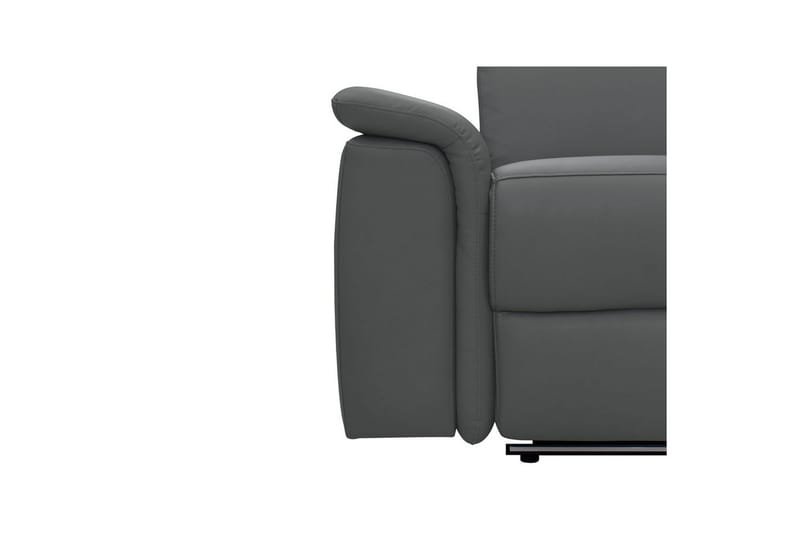 Sofa 2-seter Pareli Grå, Lær/PU, Manuell hvilestol - Grå, Lær/PU, Manuell hvilestol - Møbler - Sofaer - Skinnsofaer