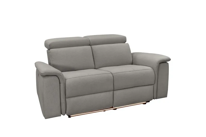 Sofa 2-seter Pareli Grå, Sunday Stoff, Manuell hvilestol, Grå, Sunday Stoff, Manuell hvilestol