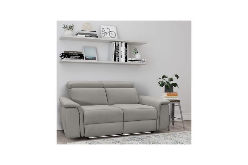 Sofa 2-seter Pareli Grå, Sunday Stoff, Manuell hvilestol - Grå, Sunday Stoff, Manuell hvilestol - Møbler - Sofaer - Reclinersofaer - 2 seters kinosofa & reclinersofa