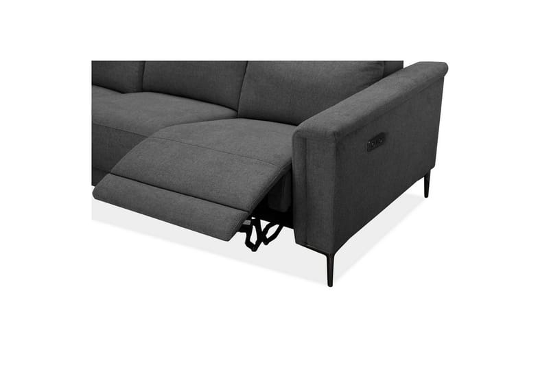 Sofa 3-seter Lund Antrasitt, Belfast-stoff, Elektrisk recliner - Antrasitt, Belfast-stoff, Elektrisk recliner - Møbler - Sofaer - Sofa 3 seter