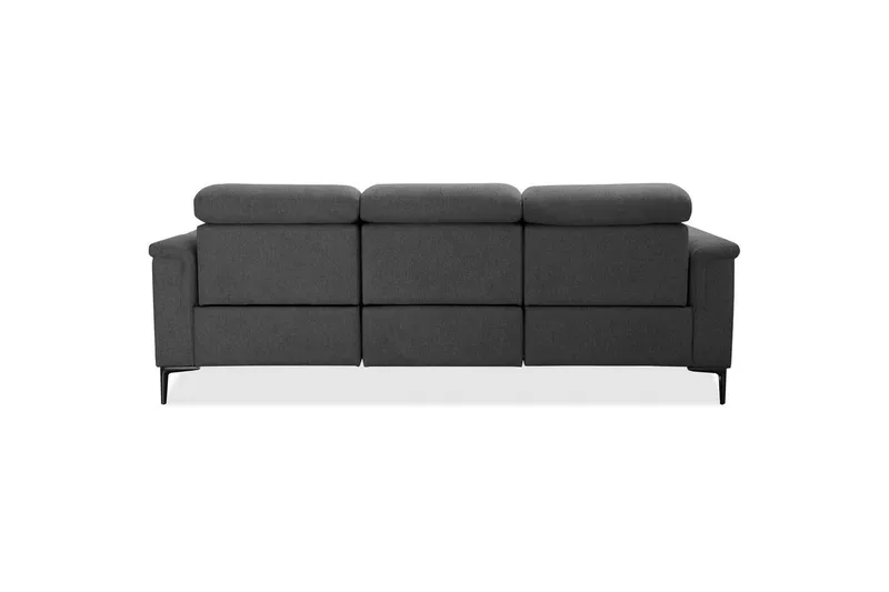 Sofa 3-seter Lund Antrasitt, Belfast-stoff, Manuell hvilestol - Antrasitt, Belfast-stoff, Manuell hvilestol - Møbler - Sofaer - Sofa 3 seter