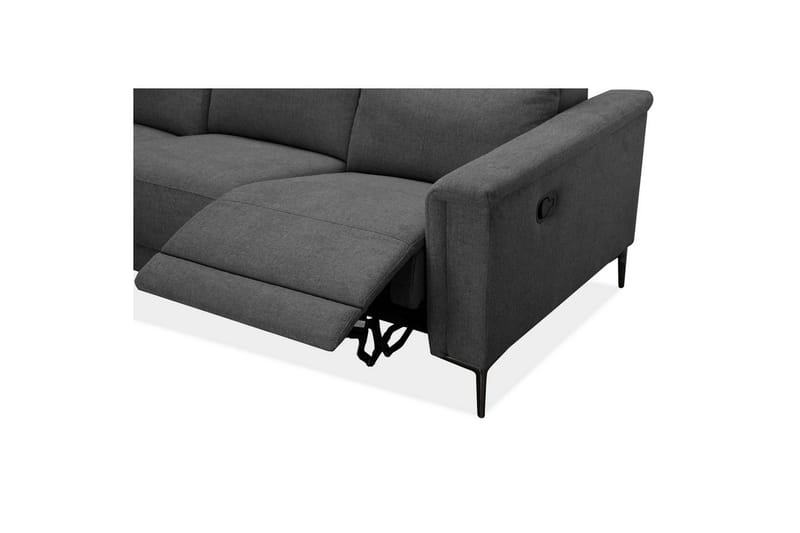 Sofa 3-seter Lund Antrasitt, Belfast-stoff, Manuell hvilestol - Antrasitt, Belfast-stoff, Manuell hvilestol - Møbler - Sofaer - Sofa 3 seter