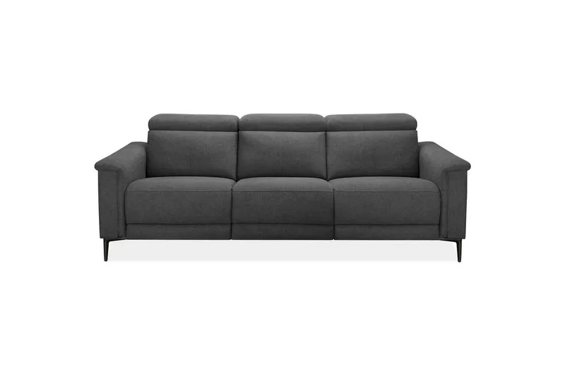 Sofa 3-seter Lund Antrasitt, Belfast-stoff, Manuell hvilestol - Antrasitt, Belfast-stoff, Manuell hvilestol - Møbler - Sofaer - Sofa 3 seter