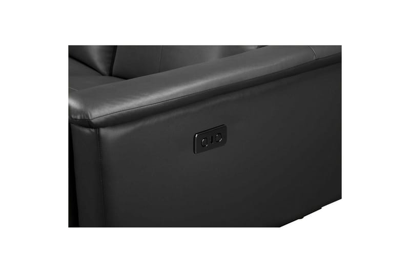 Sofa 3-seter Lund Grå, Lær/PU, Elektrisk recliner - Grå, Lær/PU, Elektrisk recliner - Møbler - Sofaer - Sofa 3 seter
