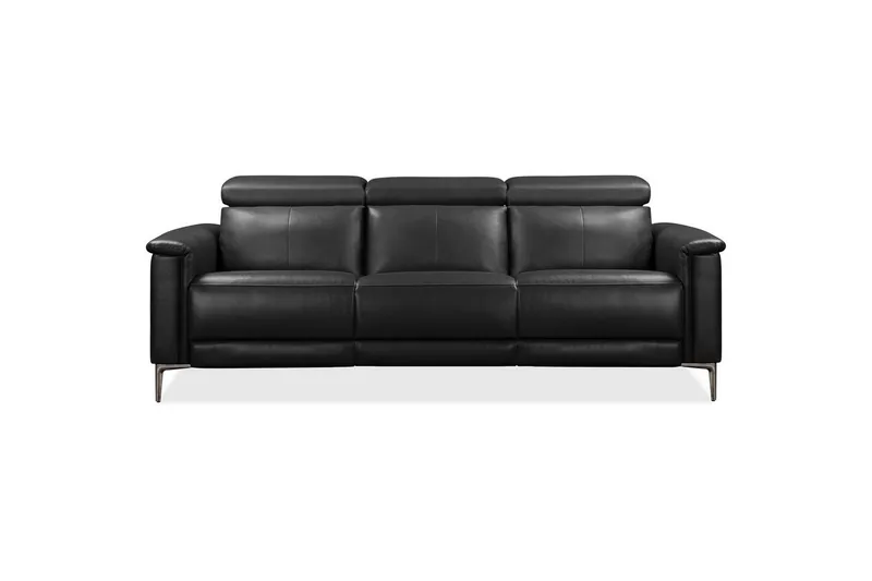 Sofa 3-seter Lund Grå, Lær/PU, Elektrisk recliner - Grå, Lær/PU, Elektrisk recliner - Møbler - Sofaer - Sofa 3 seter